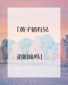 黄子韬有兄弟姐妹吗