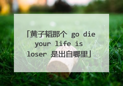 黄子韬那个 go die your life is loser 是出自哪里