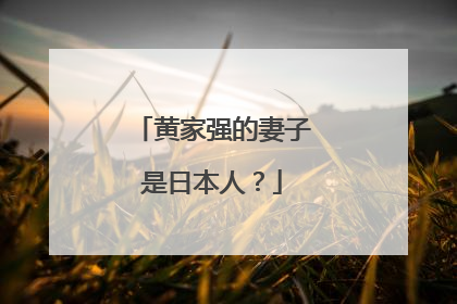 黄家强的妻子是日本人?