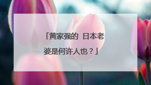 黄家强的 日本老婆是何许人也？