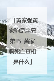 黄家强黄家驹是亲兄弟吗 黄家驹死亡真相是什么