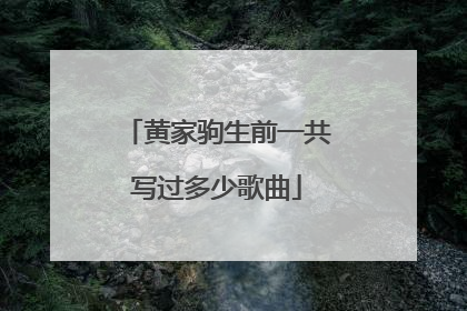 黄家驹生前一共写过多少歌曲