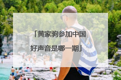 黄家驹参加中国好声音是哪一期