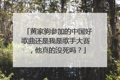 黄家驹参加的中国好歌曲还是我是歌手大赛，他真的没死吗？