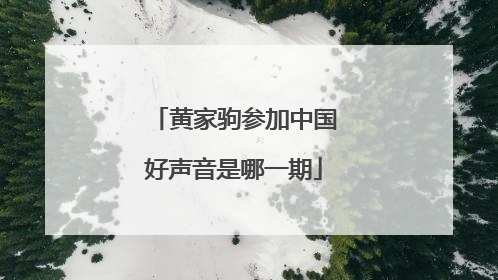 黄家驹参加中国好声音是哪一期