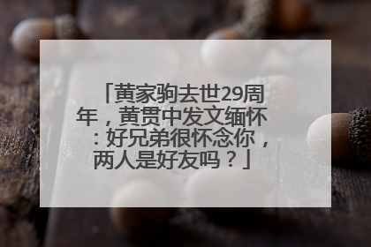 黄家驹去世29周年,黄贯中发文缅怀:好兄弟很怀念你,两人是好友吗?
