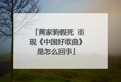 黄家驹假死 重现《中国好歌曲》是怎么回事