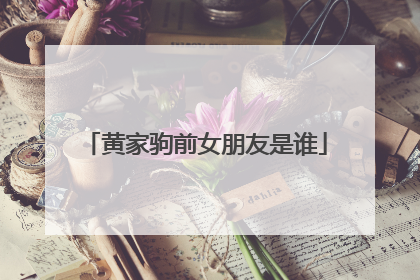 黄家驹前女朋友是谁