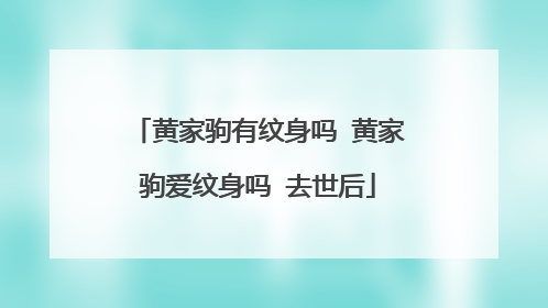 黄家驹有纹身吗 黄家驹爱纹身吗 去世后