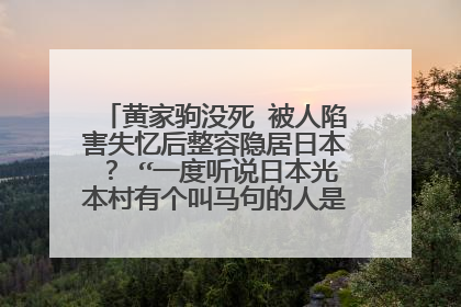 黄家驹没死 被人陷害失忆后整容隐居日本? “一度听说日本光本村有个叫马句的人是家驹的再生,他唱