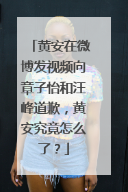 黄安在微博发视频向章子怡和汪峰道歉，黄安究竟怎么了？