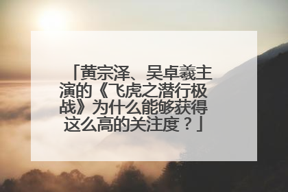 黄宗泽、吴卓羲主演的《飞虎之潜行极战》为什么能够获得这么高的关注度？