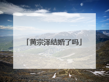 黄宗泽结婚了吗