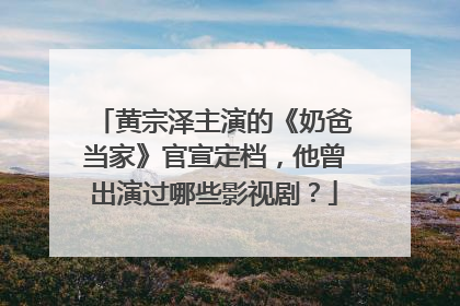 黄宗泽主演的《奶爸当家》官宣定档，他曾出演过哪些影视剧？