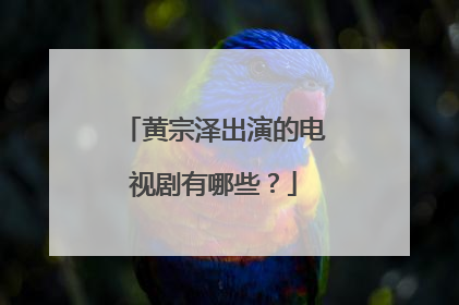 黄宗泽出演的电视剧有哪些？
