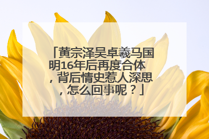 黄宗泽吴卓羲马国明16年后再度合体,背后情史惹人深思,怎么回事呢?