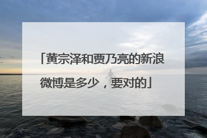 黄宗泽和贾乃亮的新浪微博是多少,要对的