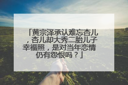 黄宗泽承认难忘杏儿，杏儿却大秀二胎儿子幸福照，是对当年恋情仍有怨恨吗？