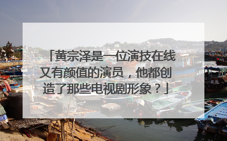 黄宗泽是一位演技在线又有颜值的演员，他都创造了那些电视剧形象？