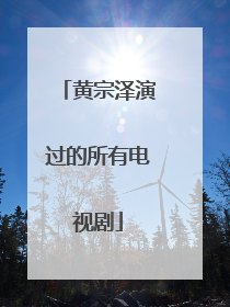 黄宗泽演过的所有电视剧