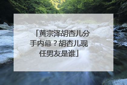 黄宗泽胡杏儿分手内幕?胡杏儿现任男友是谁