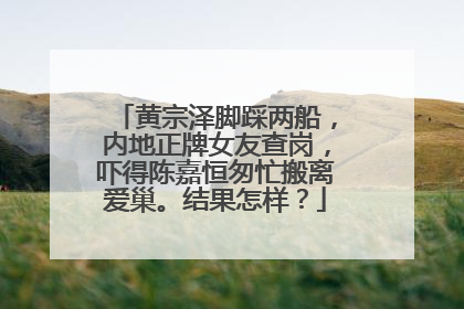 黄宗泽脚踩两船，内地正牌女友查岗，吓得陈嘉恒匆忙搬离爱巢。结果怎样？