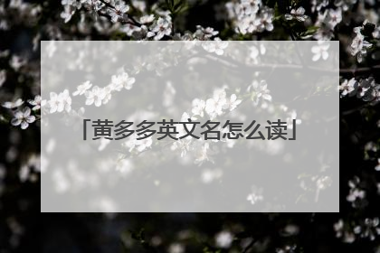 黄多多英文名怎么读