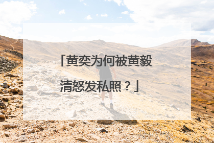 黄奕为何被黄毅清怒发私照？