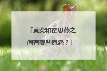 黄奕和霍思燕之间有哪些恩怨?