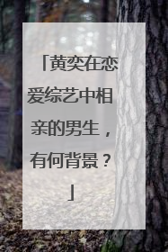 黄奕在恋爱综艺中相亲的男生,有何背景?