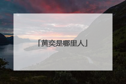 黄奕是哪里人