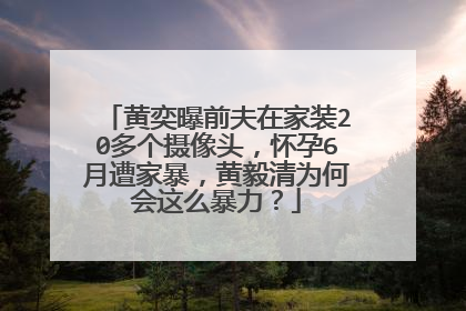 黄奕曝前夫在家装20多个摄像头，怀孕6月遭家暴，黄毅清为何会这么暴力？