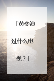 黄奕演过什么电视?