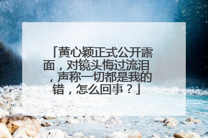 黄心颖正式公开露面，对镜头悔过流泪，声称一切都是我的错，怎么回事？