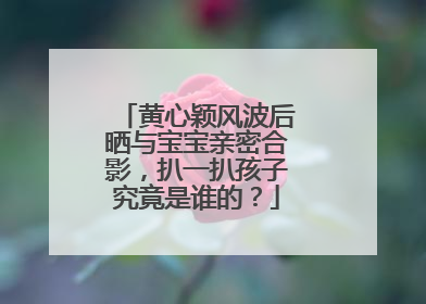 黄心颖风波后晒与宝宝亲密合影,扒一扒孩子究竟是谁的?