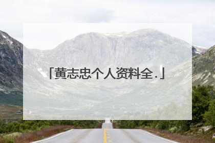 黄志忠个人资料全.