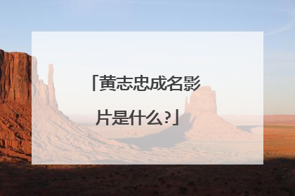 黄志忠成名影片是什么?