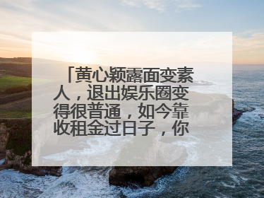 黄心颖露面变素人，退出娱乐圈变得很普通，如今靠收租金过日子，你怎么看？