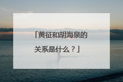 黄征和胡海泉的关系是什么?