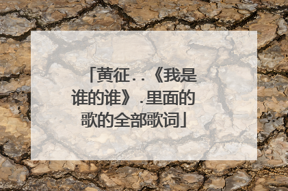 黄征..《我是谁的谁》.里面的歌的全部歌词