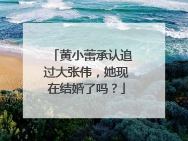 黄小蕾承认追过大张伟，她现在结婚了吗？