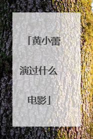 黄小蕾演过什么电影