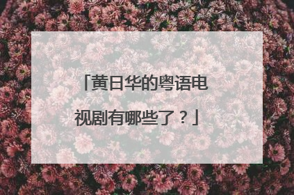 黄日华的粤语电视剧有哪些了？