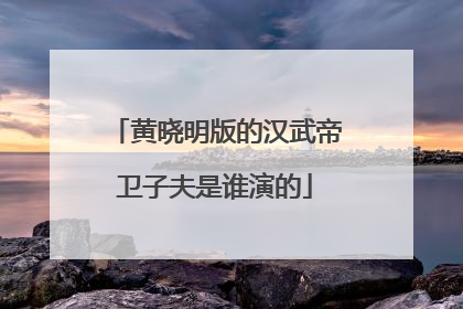 黄晓明版的汉武帝卫子夫是谁演的