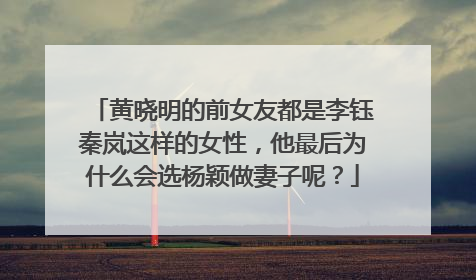 黄晓明的前女友都是李钰秦岚这样的女性,他最后为什么会选杨颖做妻子呢?