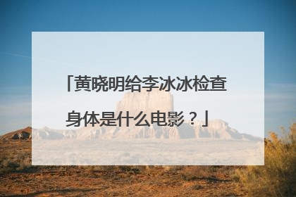 黄晓明给李冰冰检查身体是什么电影？