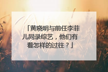 黄晓明与前任李菲儿同录综艺，他们有着怎样的过往？
