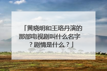 黄晓明和王珞丹演的那部电视剧叫什么名字?剧情是什么?