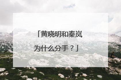 黄晓明和秦岚为什么分手？