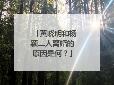 黄晓明和杨颖二人离婚的原因是何？